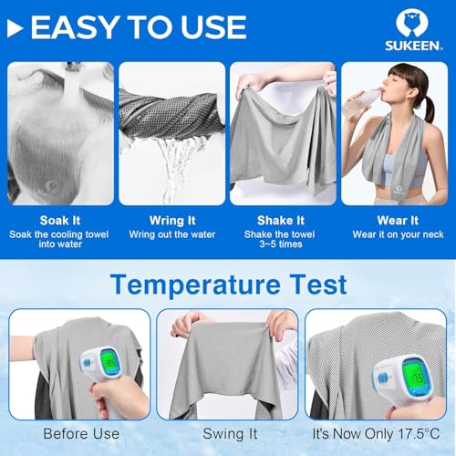 Image of KUEN [4 Pack] Cooling Towel (40 inchx12 inch), Ice Towel, Soft Breathable Chilly Towel, Microfiber Towel for Yoga, Sport, Running, Gym, Workout,Camping, Fitness, Workout & More Activities