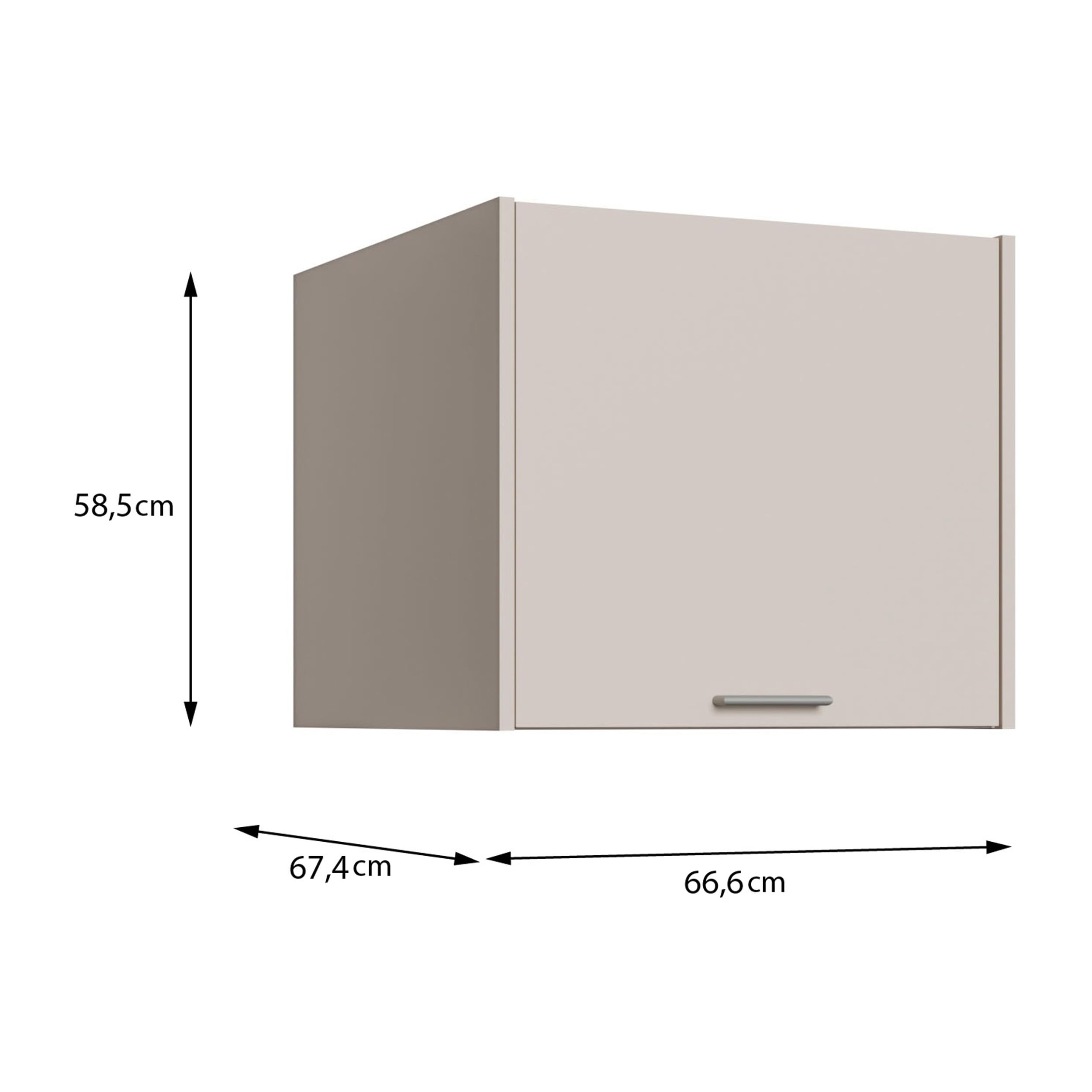 Forte WASHCAB 60 70, moderner Aufsatzschrank, 1-türig, Schrank zur Aufbewahrung von Putz- und Waschutensilien, Holzwerkstoff, Kaschmir Beige, 66 cm breit x 58,5 cm hoch x 67,4 cm tief