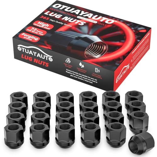 Image of OTUAYAUTO M14x1.5 Open End Lug Nuts,24PCS Chrome Bulge Acorn Lug Nut Set | Cone Seat, 19mm Hex, Replacement for Chevy Silverado 1500, Suburban, Tahoe, GMC Sierra 1500, Yukon, Ram 1500, Ford F150