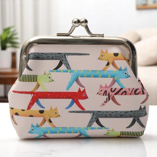 Generic 1Pcs Pouch Wallet Long Cat Snap Purse PU Leather Pink 9x8cm