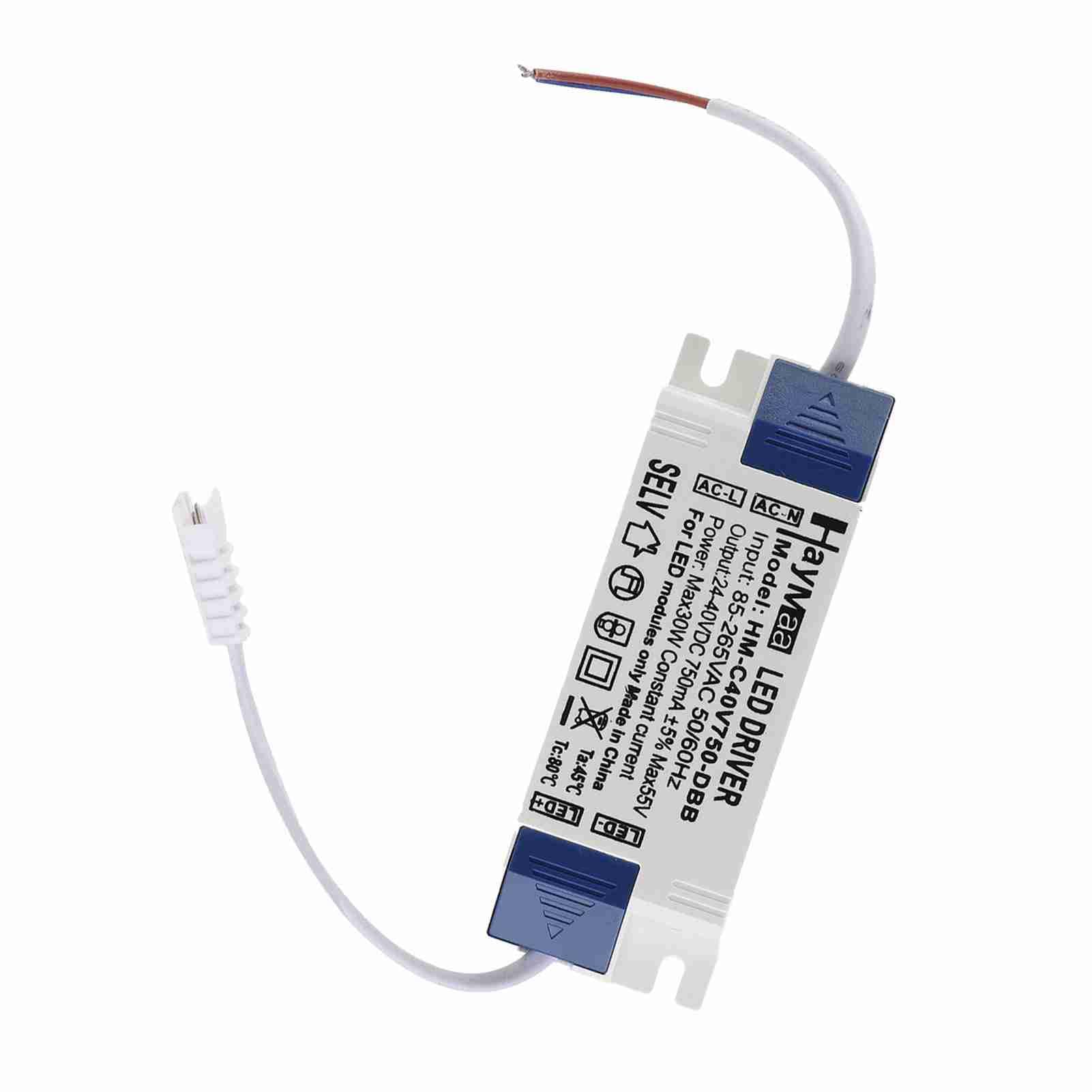 Driver LED 30 W, Corrente Costante 750 MA Trasformatore di Luce T 32 Driver LED 42 V CC 700 MA 24 V 600 MA Trasformatore 36 V 700 MA 27 42 V Ingresso AC 85‑265 V Uscita DC 24‑40