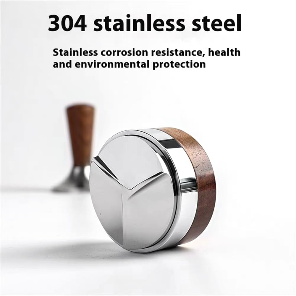 Pressino Livellatore Per Caffè 58mm Con Manico In Legno Di Noce – Distributore In Acciaio Inox 304 E Palissandro, Regolabile, Per Baristi E Appassionati - 2