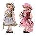 HXHBD 30,5 cm elegante bambola in porcellana da collezione, 2 pezzi in piedi vittoriana ragazza bambola signora bambola con supporto, cappello, scarpe e vestiti/850