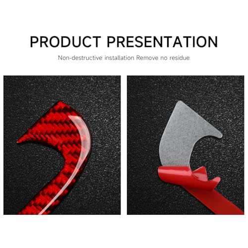 Image of A Pillar Air Vent Decals for 2011-2020 Dodge Durango / 2011-2021 Jeep Grand Cherokee WK2 Accessories Carbon Fiber Interior Stickers, Red