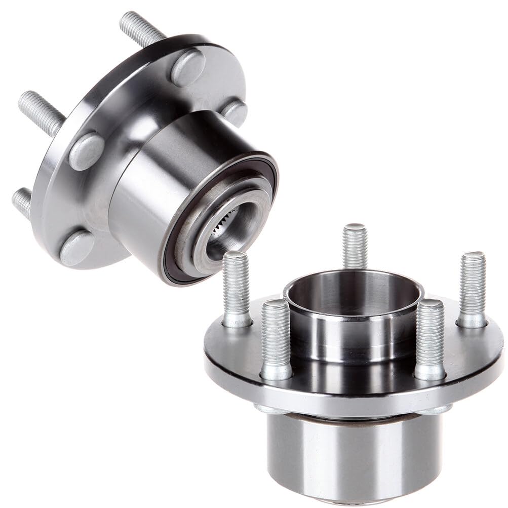 ECCPPWheel Hub and Bearing Assembly Front 513255 fit for Volvo C30 2007-2013, for Volvo C70 2006-2013, for Volvo S40 2004-2 5 Lugs Wheel Bearing Hubs with ABS 2pcs