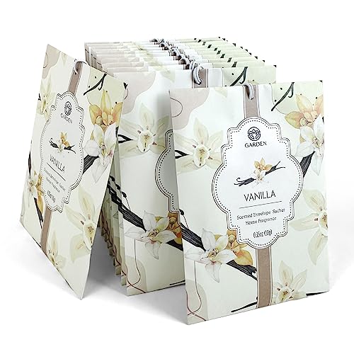 Vanilla Scented Sachets – 12 Pack, Long-Lasting Home Fragrance Sachet Bags, Large Fresh-Scented Packets, Scented Sachets for Drawer and Closet