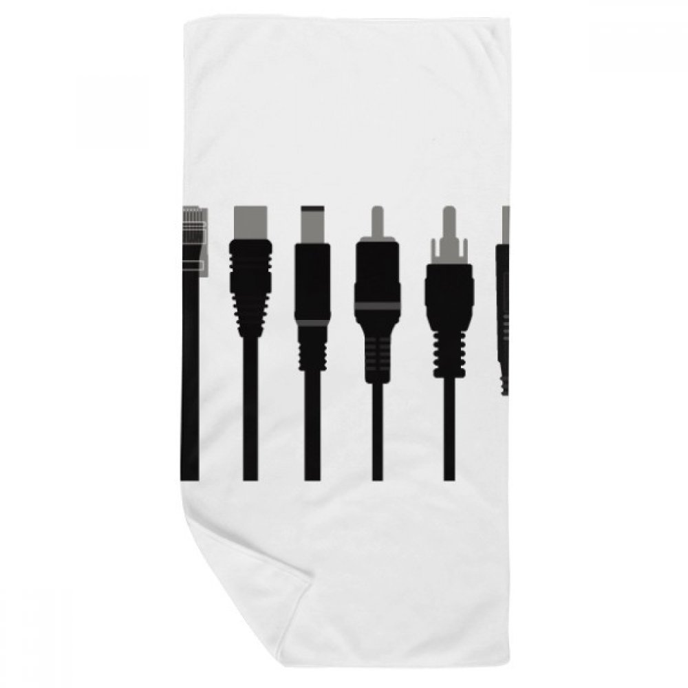 Gant de toilette serviette motif câble noir 35x70cm douceur premium