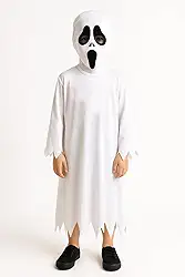Fantasia Infantil Fantasma Criança Halloween Vestido Roupa Fantasminha Panico
