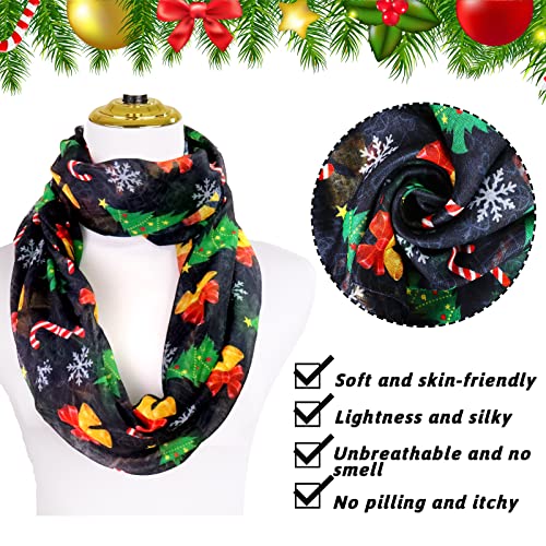 Christmas Sheer Scarf Soft Light Weight Women Scarves Sheer Infinity Holiday Scarf Gifts for Your Mom, Sister, Friend3