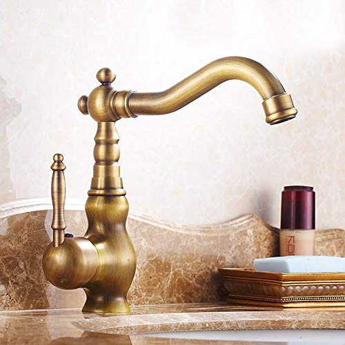 Robinet mitigeur en laiton antique Style E pour évier de cuisine au charme rétro unique