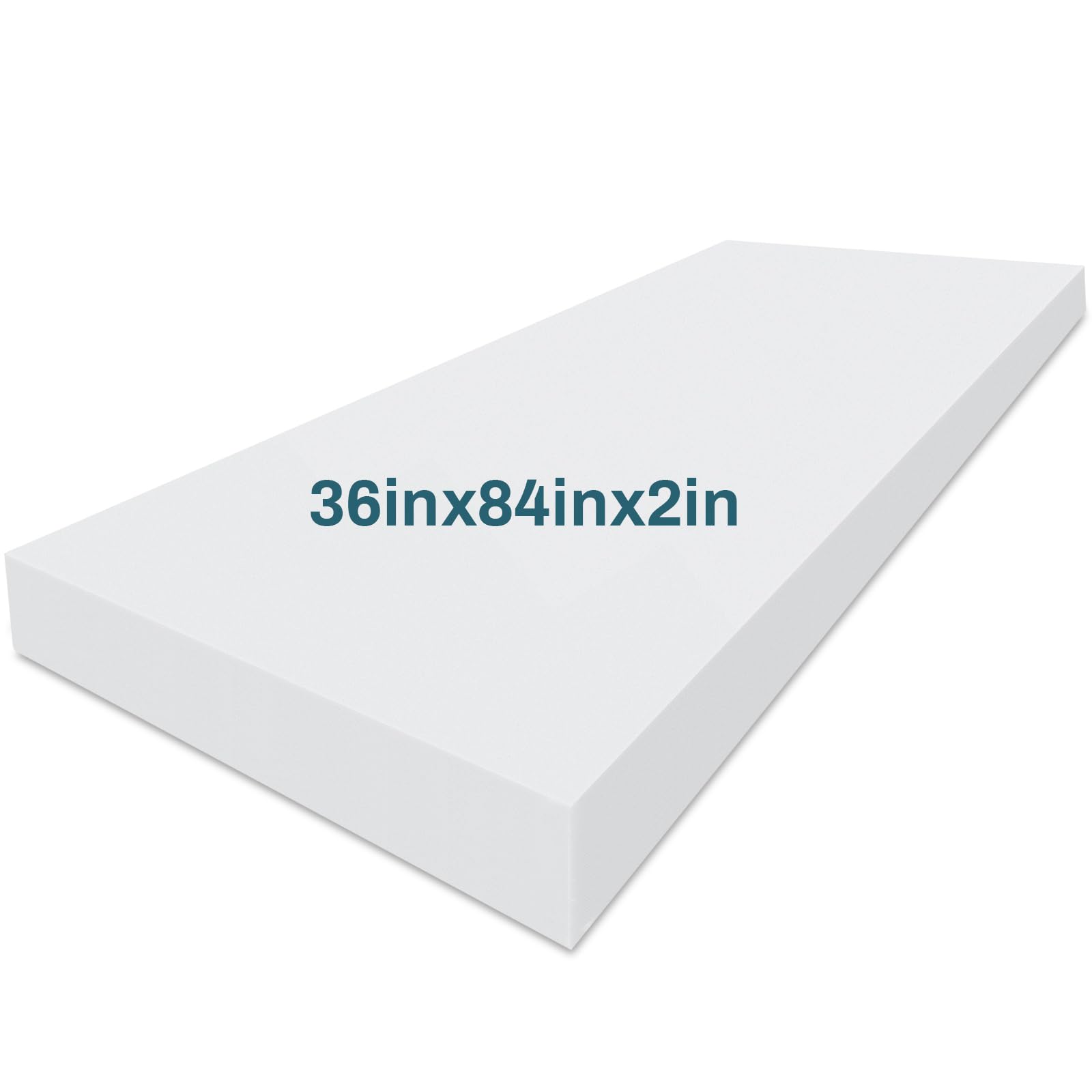 frienda 1 pack 84" x 36" x 2" upholstery high density craft sheets cushion foam replacement rectangle cut to size cushion chair padding, suitable for shipping, packing, mailing, diy, cosplay (white)