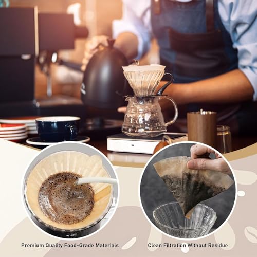 Image of LUVINA Coffee Filter, Cone Coffee Filters 2, Pour Over Coffee Filter for v60 Coffee Dripper and Drip Coffee Maker, 1-4 Cup, 100 Count, Disposable Natural Unbleached Size 02 (100, Coffee Filter Paper)