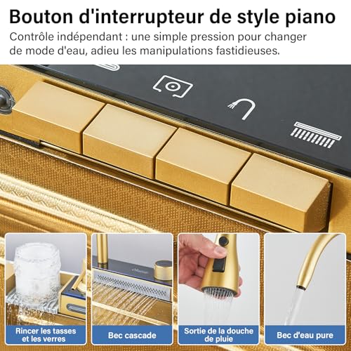 Évier cuisine doré pour simplifier la préparation des repas sains - 4