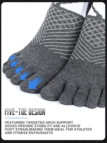 Image of Fourluoo 3 /6 Pairs Women Toe Socks Cotton Breathable Ankle Five Toe Socks for Men Women Athletic Running