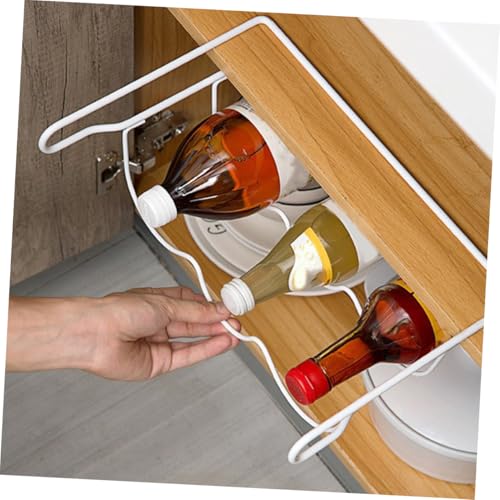 Soporte para botellas de hierro para refrigerador blanco miniatura 5