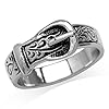 Silvershake 925 Sterling Silver Belt Buckle Ring Size 10