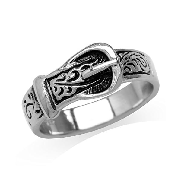 Silvershake 925 Sterling Silver Belt Buckle Ring Size 10
