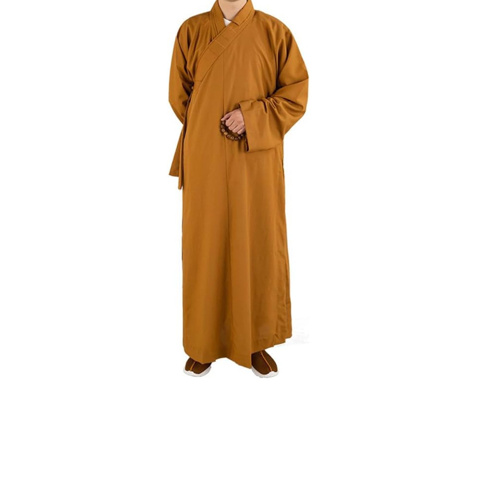 XYUERU Shaolin Monk Kung Fu Buddhist Robe，Buddhist Clothing， Buddhist Monk Robe Meditation Dress Long Dress Zen Buddhist Robe,Unisex, Shaolin Monk Robe(Yellow,46)