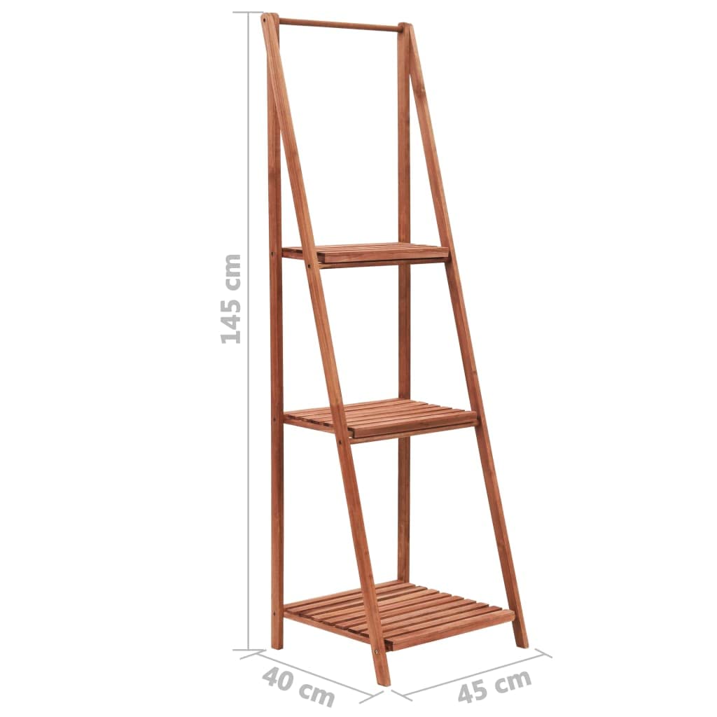 Pflanzenständer aus Zedernholz - Klappbarer Blumenständer Holz Pflanzentreppe Blumenhocker Dekoregal Pflanzregal für Wohnzimmer Balkon 45x40x145 cm