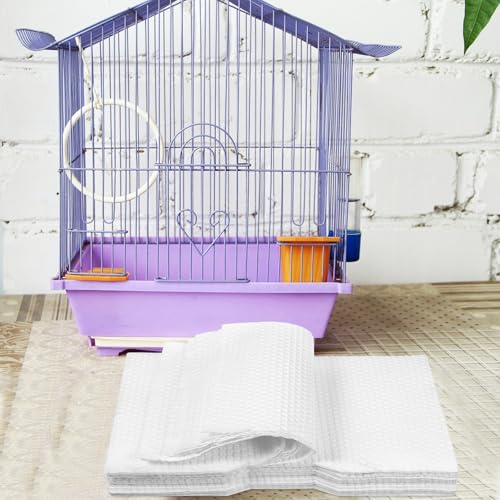 Ropa de cama para jaulas de pájaros de alta absorción con 100 hojas protectoras 8