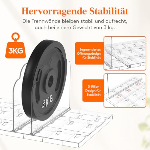 Lifewit 3 Stück Handtaschen Trenner Aufbewahrung für 10 Taschen, Transparent Regaltrenner Taschenständer Abnehmbar Schrank Organizer für Clutch, Tragetaschen, Bücher im Schlafzimmer