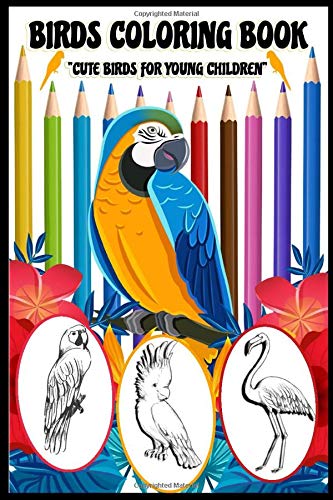 Birds Coloring Book, cute Birds for young children: Cute Birds Coloring Book For Girls & Boys Aged 4-12: Awesome 50 Birds designs for coloring. size 6*9