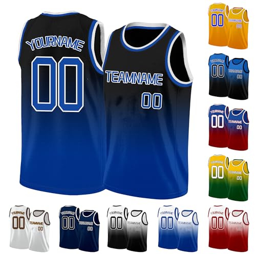 Image of Custom Basketball Jersey for Men - Personalized Name & Number, Embroidered or Printed, Athletic Shirt for Kids, Boys & Youth