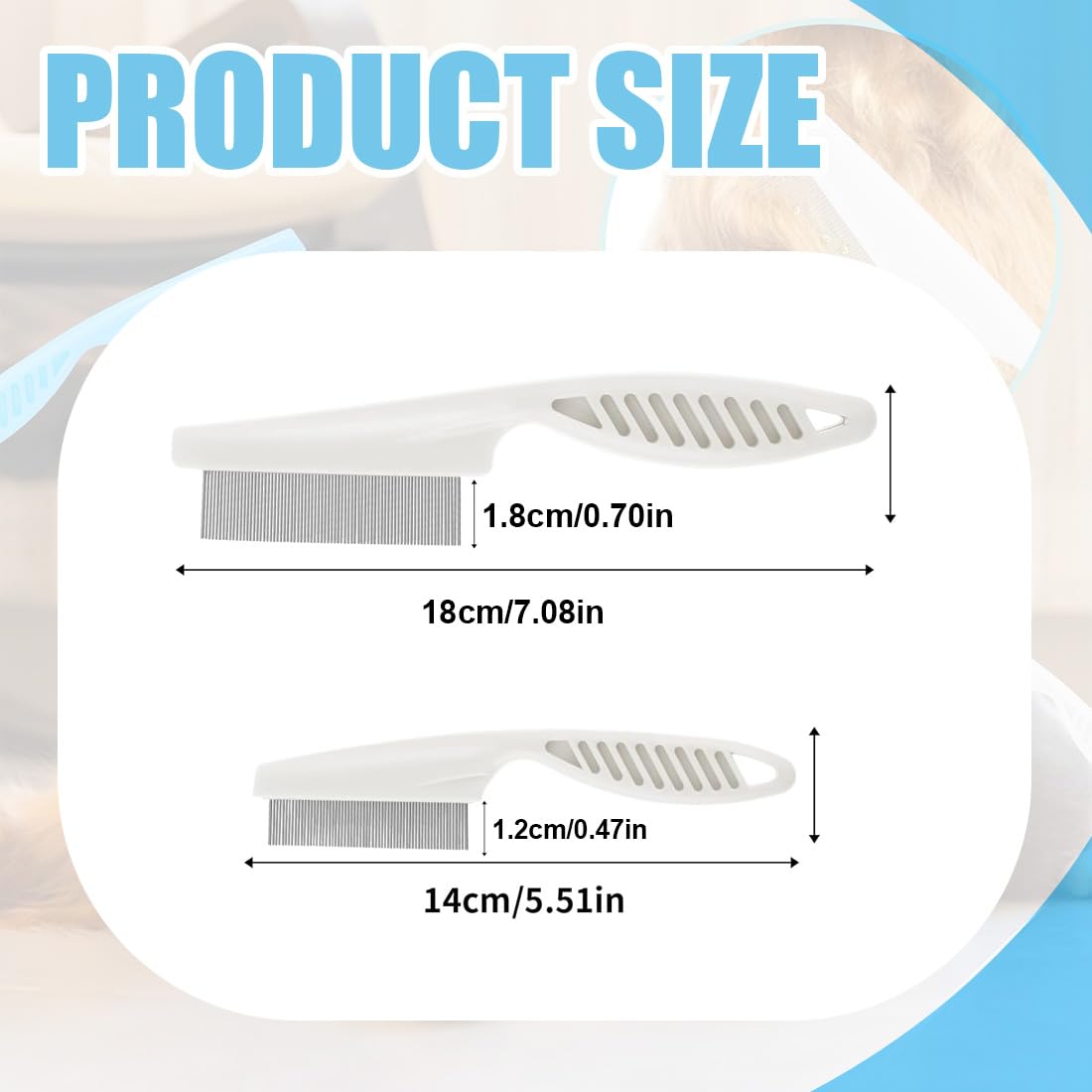 4 Pièces Peigne Anti Puces Peigne Anti Puces Pour Chat Et Chien Pour Poils Longs Pour Enlever Les Puces Les Tiques Les Taches De Larmes Et Les Pellicules Blanc Bleu
