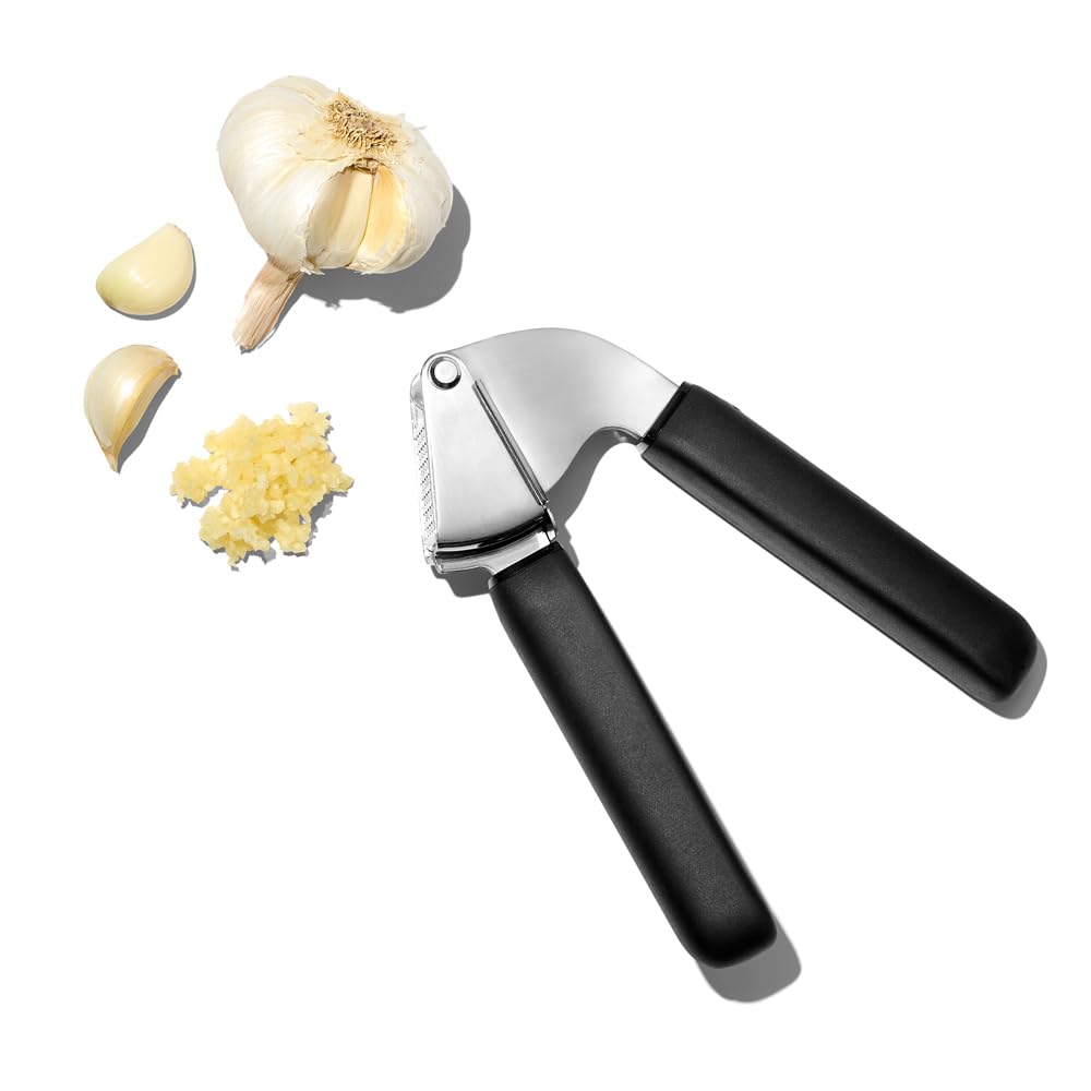 OXO International 11107400 Good Grips prensa de ajo, acero inoxidable/negro, 6 unidades
