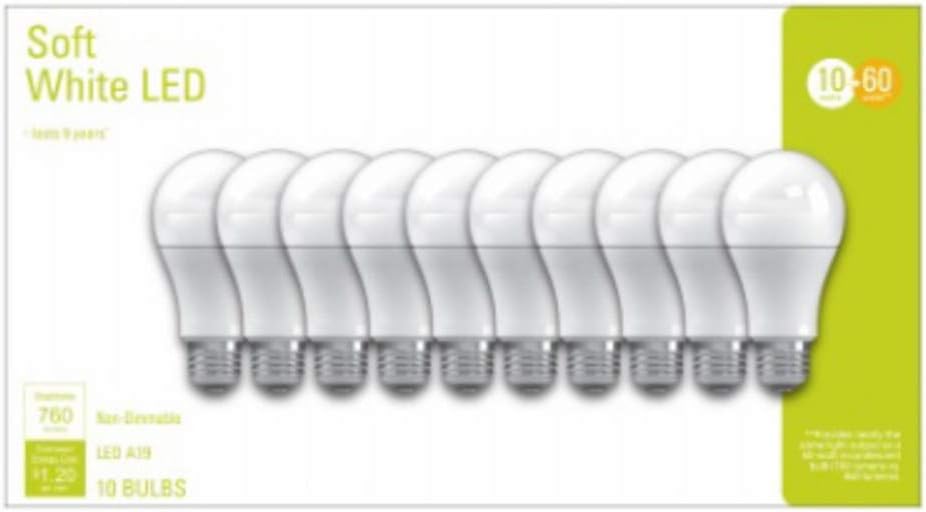 LED Light Bulb, Soft White Frosted, 760 Lumens, 10-Watts, 10-Pk.
