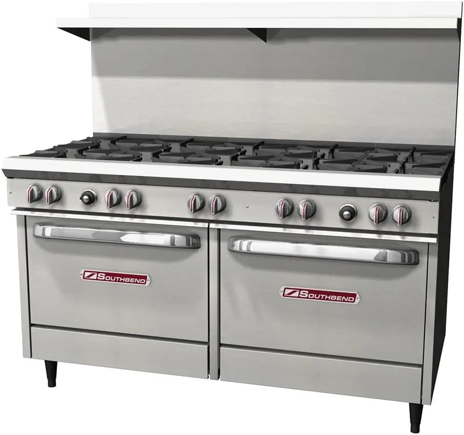Southbend S60AC-4TL S-Series 60" Gas Restaurant Range w/ (2) Open Burners, 48" Left Thermostatic Griddle, (1) Convection Oven & (1) Cabinet Base