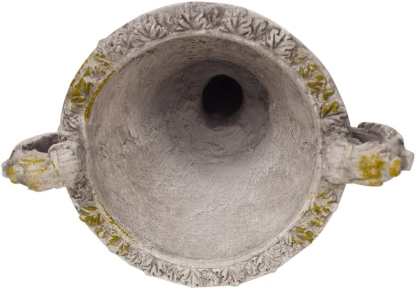 Grey Urn Used for Flowers, Herbs, Water-Resistant Indoor Outdoor Garden Urn Planter with Drainage Hole