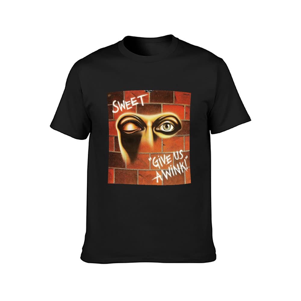 Men's The Sweet Band Give Us A Wink Rock Legend O Neck T Shirt L Black