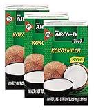 3 paquetes de leche de coco AROY-D [3x 250ml] Cocosmilc - Leche de coco