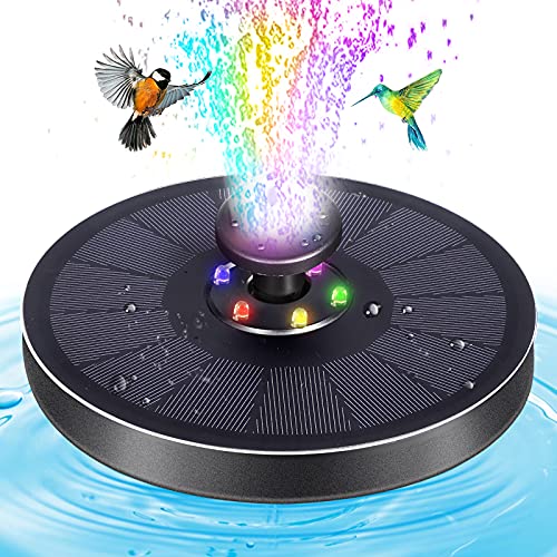 Bomba Fuente de agua Solar, 7 patrones Chorro, Con cuatro Freno de colisión, Decoración de...