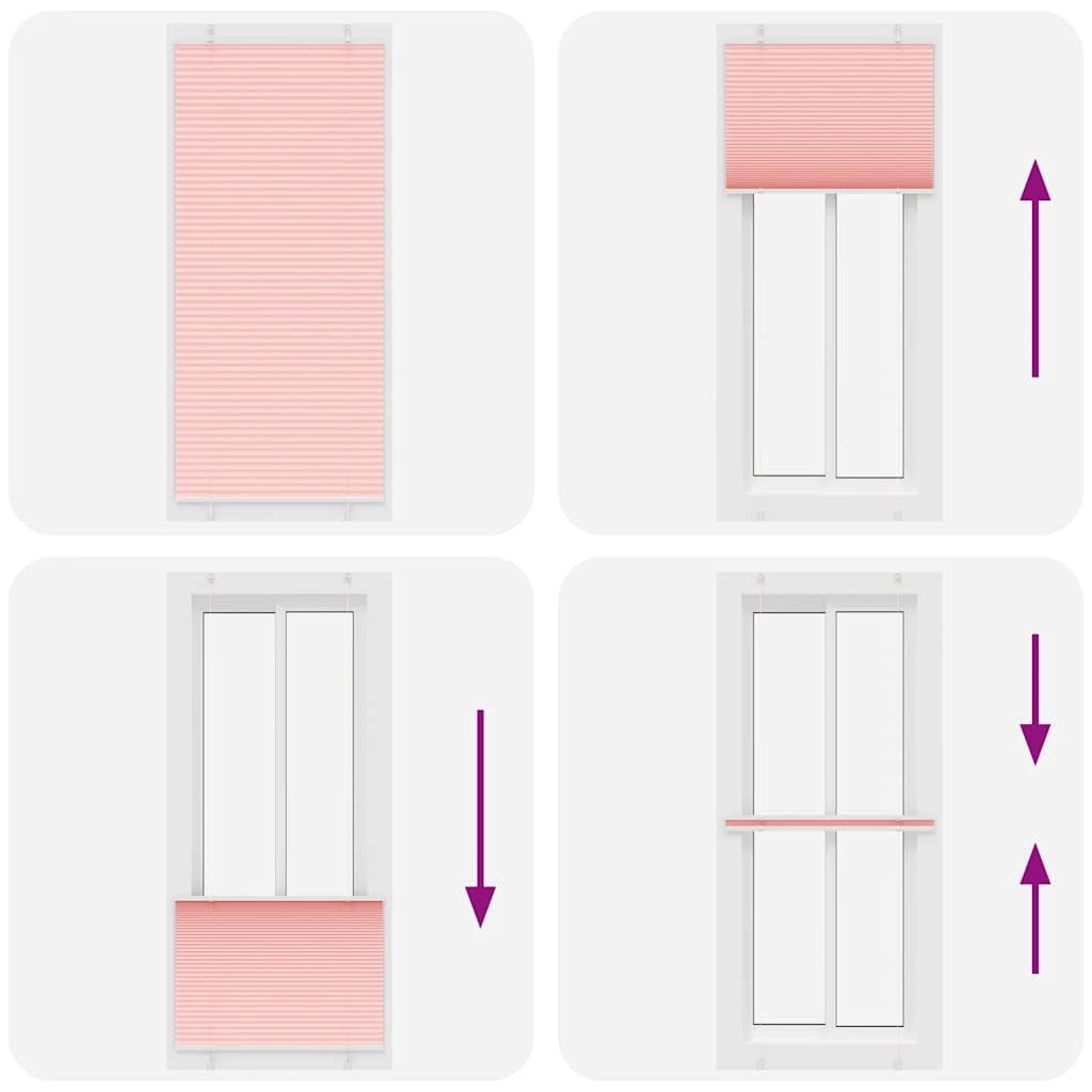 Tenda Plissettata Rosa 85x200 cm Senza Foro per Finestra | Protezione solare e privacy ideale per soggiorno o camera da letto, installazione rapida con o senza foro.
