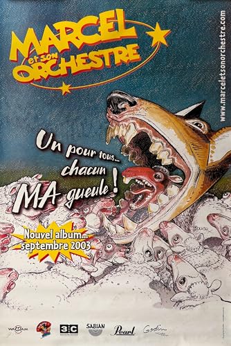 Affiche Ma Gueule Marcel et son orchestre poster 2003 pour décoration murale salon rock