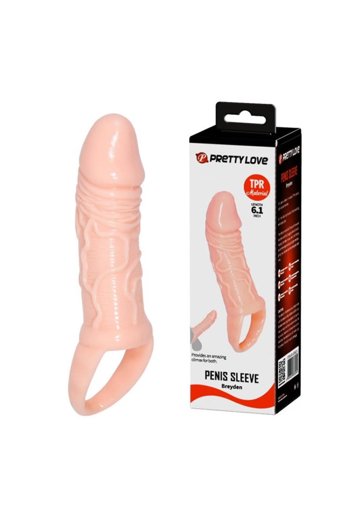 TruvaShop Sleeve Ten Rengi Silikon Dolgulu Penis Kılıfı