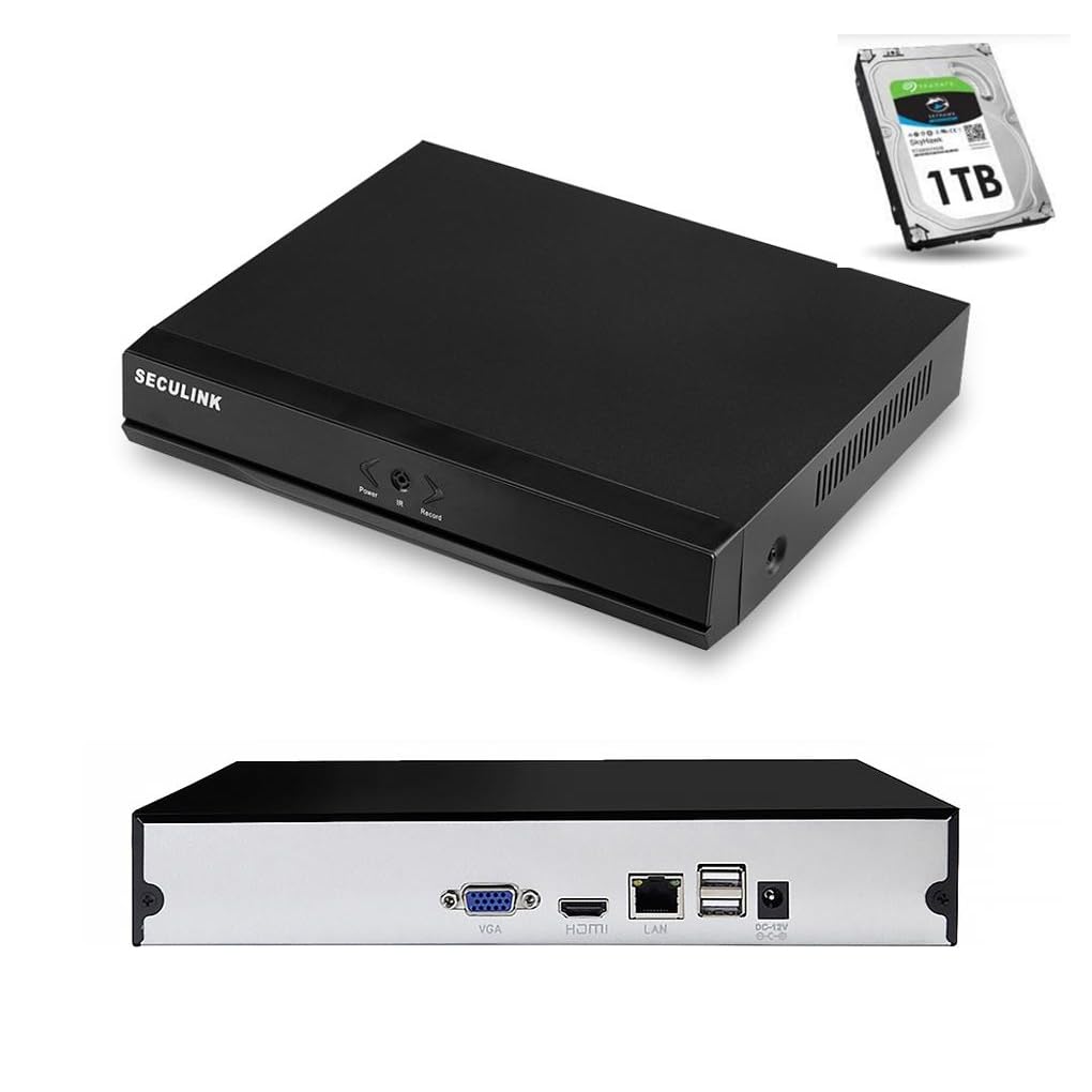 Seculink 16-Channel 1080P Cloud NVR 3MP HD Network Video Recorder High Definition H. 265 Compression P2P Remote Control Real Time CCTV Monitoring System (16-CH)