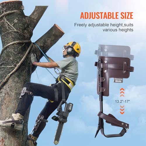 Image of VEVOR Tree Climbing Spikes, 1 Pair Height-Adjustable Climbing Spurs, 350lbs Load Capacity Tree Climbing Gear with Straps, Arborist Equipment for Climbers, Hunting, Fruit Picking