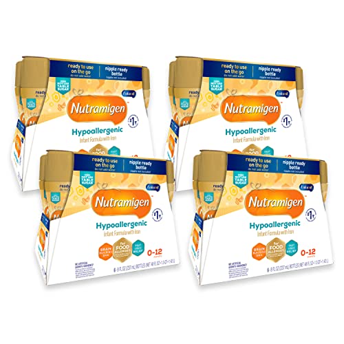Image of Enfamil Nutramigen Infant Formula, Hypoallergenic and Lactose Free Formula, Fast Relief from Severe Crying and Colic, DHA for Brain Support, 6 Liquid Bottles, 8 Fl Oz, (4 Count)