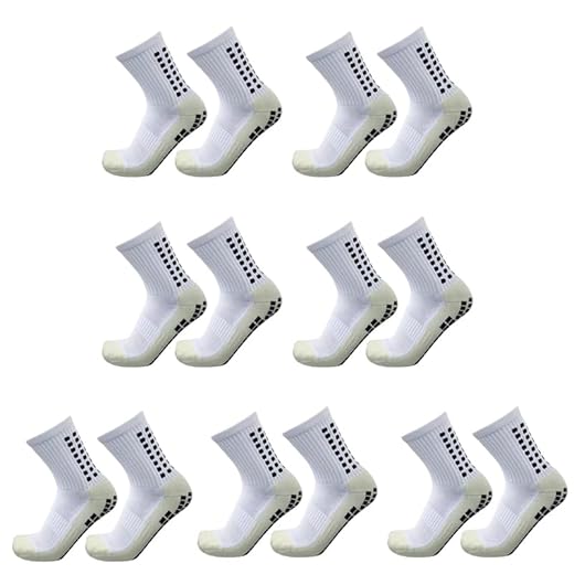 Kit 7 Conjunto de meias esportivas antiderrapantes unissex,Adequado para esportes como futebol, basquete, vôlei, corrida, caminhada e muito mais,tamanho único 35 a 44（Branco）