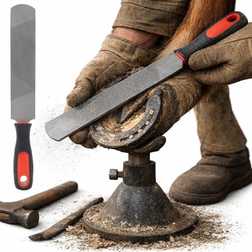 Image of 8 Inch Hoof Rasp,Farrier Rasp File,Horseshoe File with Rubber Handle,Farrier File Tool,Mini Rasp Hoof File Equine Hoof Rasp for Horses,Pig Hoof File,Goat Rasp