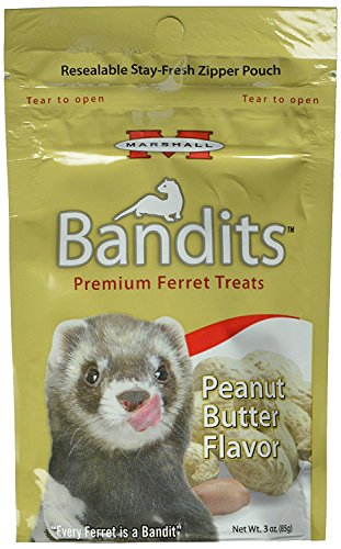 Marshall Bandits Premium Ferret Treats – Peanut Butter Flavor – 3 oz – Soft, Chewy Snacks for Training, Bonding & Daily Treating