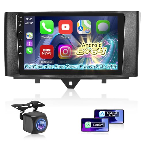 [2+64GB] Android Autoradio pour Mercedes Benz Smart Fortwo 2011-2015, Autoradio 9 Pouces avec Écran...
