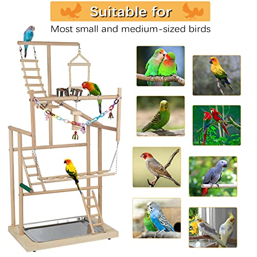 Ibnotuiy 4 Layers Wood Pet Parrot Playstand by Ibnotuiy - Image 6