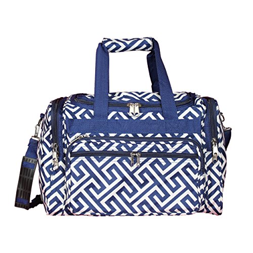 Image of World Traveler Duffel Bag, Greek Key H Nav, One Size