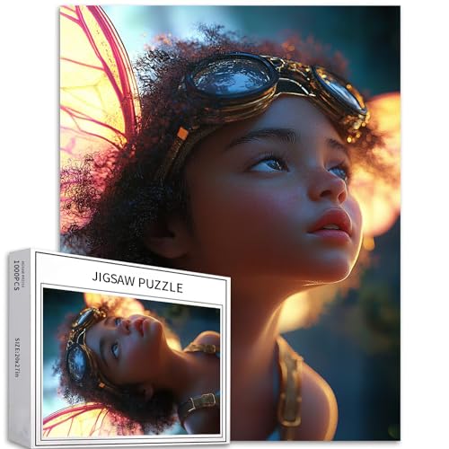 Rompecabezas de 1000 piezas de elfos de piel oscura para adultos, rompecabezas de fondo de ensueño, desafiantes juegos de actividades familiares, coloridos rompecabezas de manualidades para decoración