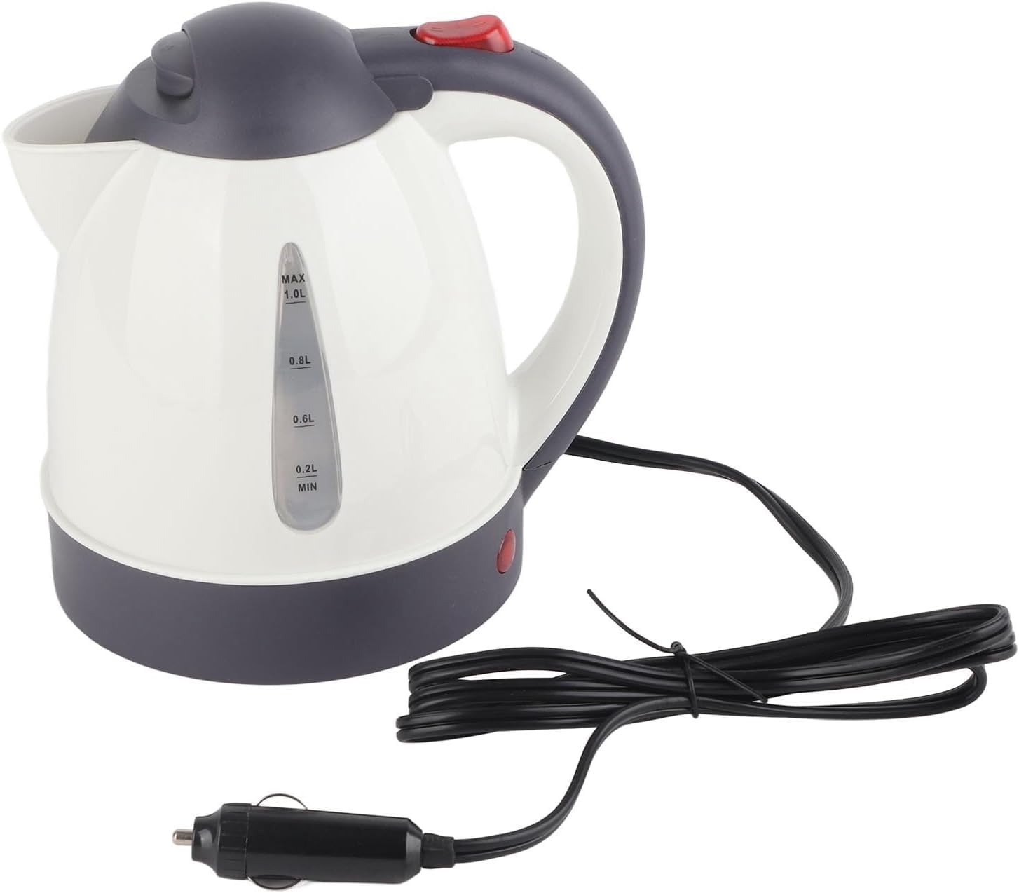 Ejoyous Hervidor de Agua Portátil, 1000 Ml 24 V Hervidor Eléctrico Portátil para Coche CamiónBotella de Calentador de Agua de Acero Inoxidable, Botella para Té Y Café, Calentador Rápido