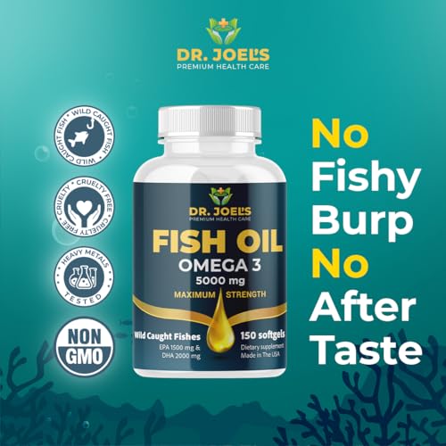 Dr JOELs Fish Oil Omega 3 5000mg No Fishy Burp High